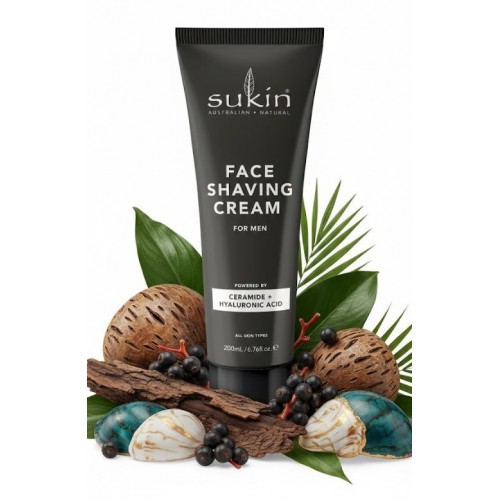 Sukin – Men Shaving Cream  Ενυδατική Κρέμα Ξυρίσματος για Άνδρες με Αλόη, Καλέντουλα & Πιπερόριζα 200ml