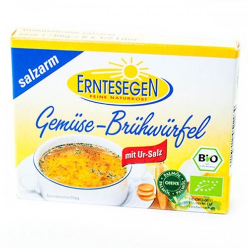 Βιολογικοί Κύβοι Ζωμού Λαχανικών χωρίς αλάτι "Erntesegen" 66gr