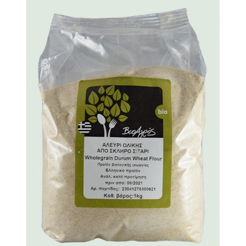 Βιολογικό Αλεύρι Ολικής από σκληρό σιτάρι 70% "ΒιοΑγρός" 1kg