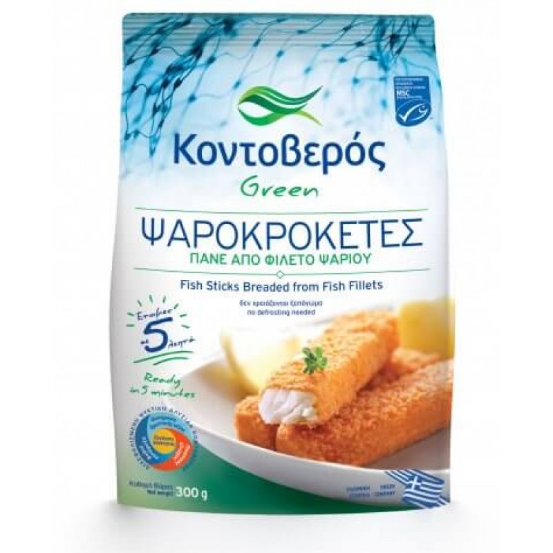 Βιολογικές Ψαροκροκέτες παναρισμένες "Κοντοβερός" 300gr