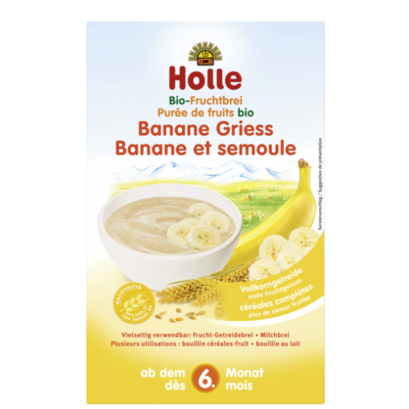 Βρεφική κρέμα απο μπανάνα & σιμιγδάλι "Holle" 250gr