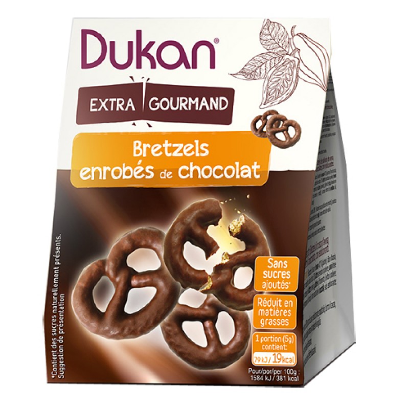 Pretzels βρώμης με επικάλυψη σοκολάτας "Dukan" 100gr