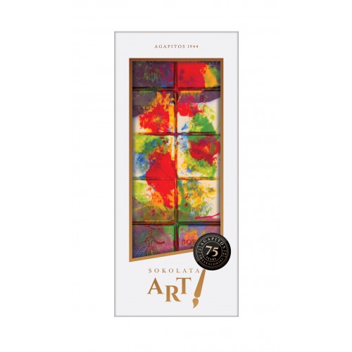 Σοκολάτα ART με εκχύλισμα λεμόνι, σπιρουλίνα (Ραπανάκι, Μήλο, Φραγκοστάφυλο, Κάρθαμο) "Αγαπητός" 100gr
