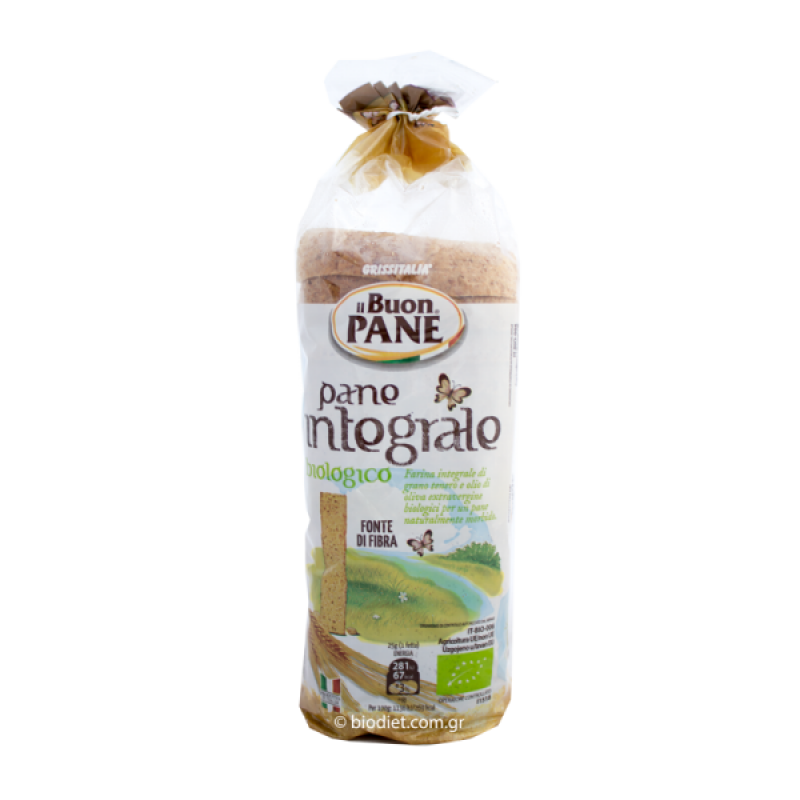 Βιολογικό Ψωμί  σίτου ολικής (16 φέτες) "Il buon pane" 400gr Βιολογικό Ψωμί  σίτου ολικής (16 φέτες) "Il buon pane" 400gr