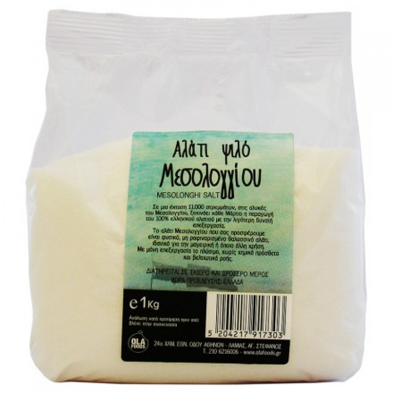 Βιολογικό Αλάτι Μεσολογγίου ψιλό "Όλα Bio" 1kg