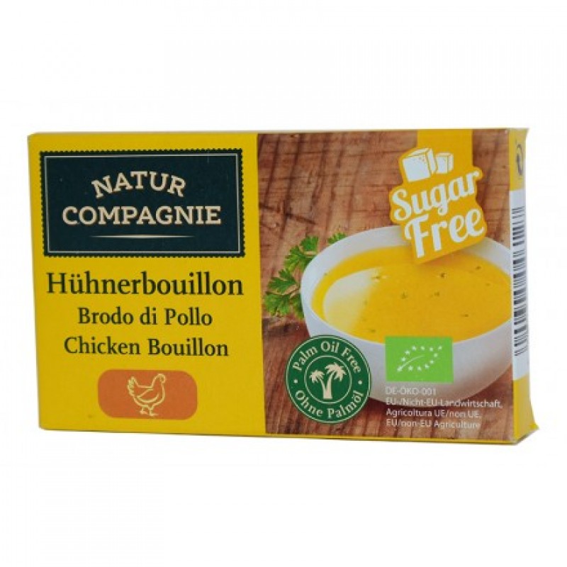 Βιολογικοί κύβοι κοτόπουλο 8τμχ χωρίς ζάχαρη & φοινικέλαιο "Natur compagnie" 88gr