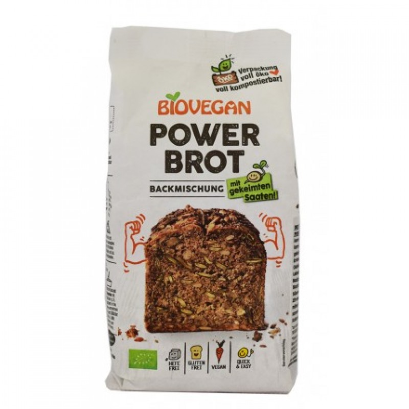 Βιολογικό μείγμα για ψωμί χωρίς γλουτένη "POWER" 350gr