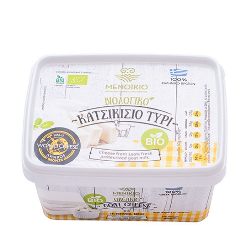 Βιολογικό Κατσικίσιο Τυρί σε τάπερ "Μενοίκιο" 400gr
