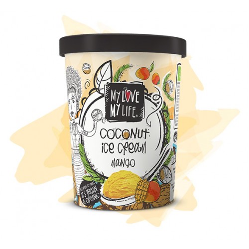 Βιολογικό Vegan παγωτό Καρύδα - Μάνγκο "My love my life" 500ml