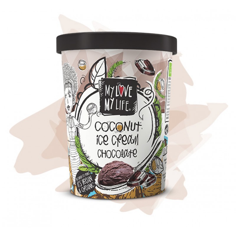 Βιολογικό Vegan παγωτό Καρύδα - Σοκολάτα "My love my life" 500ml