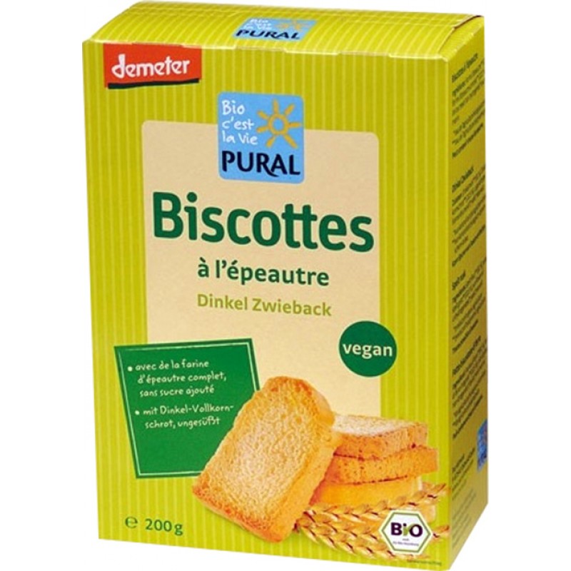 Βιολογικές φρυγανιές ντίνκελ "Pural" 200gr