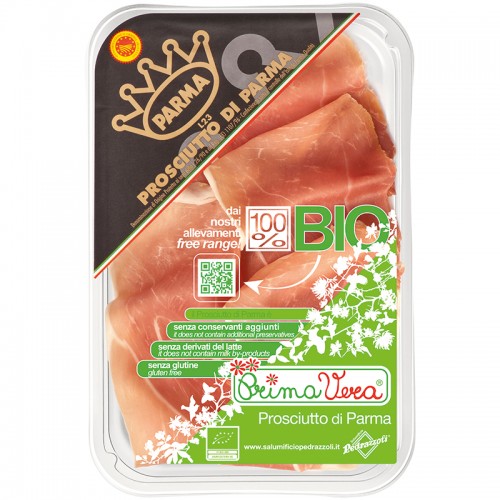Βιολογικό Προσούτο σε φέτες χωρίς γλουτένη & χωρίς λακτόζη "Prima vera" 70gr