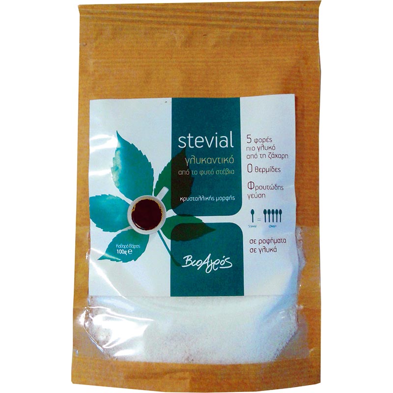 Βιολογική Στέβια κρυσταλλική x5 "ΒιοΑγρός" 100gr