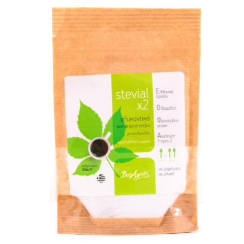 Βιολογική Στέβια κρυσταλλική x2 "ΒιοΑγρός" 100gr