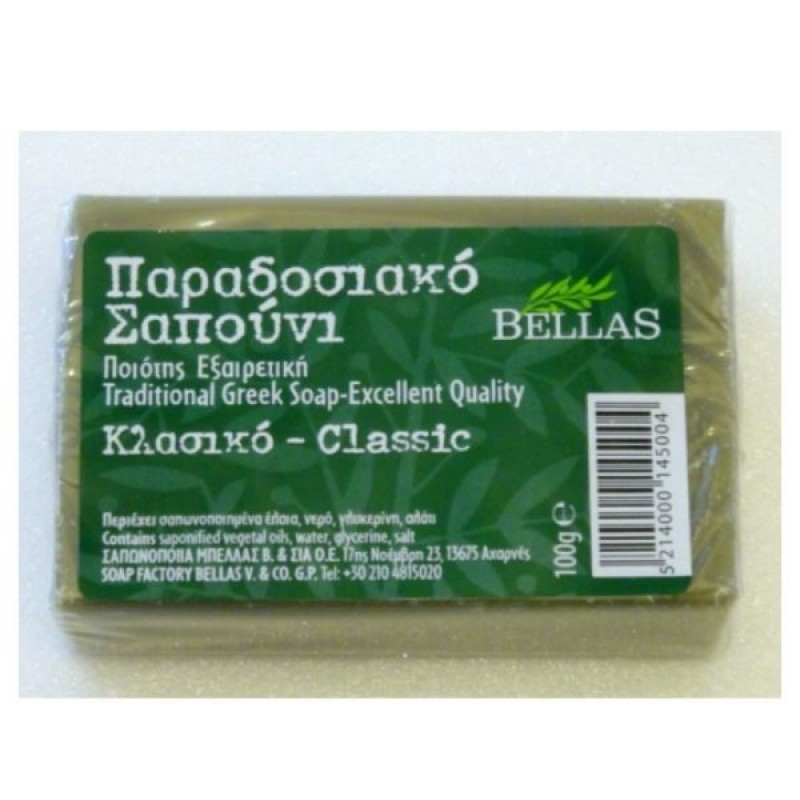 Παραδοσιακό Σαπούνι πράσινο κλασσικό "Bellas" 100gr