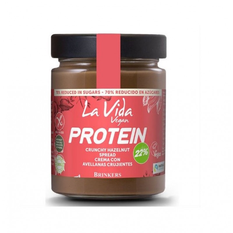 Βιολογικό Επάλειμμα πρωτεϊνης σοκολάτα-φουντούκι crunch χωρίς γλουτένη VEGAN "La Vida" 270gr