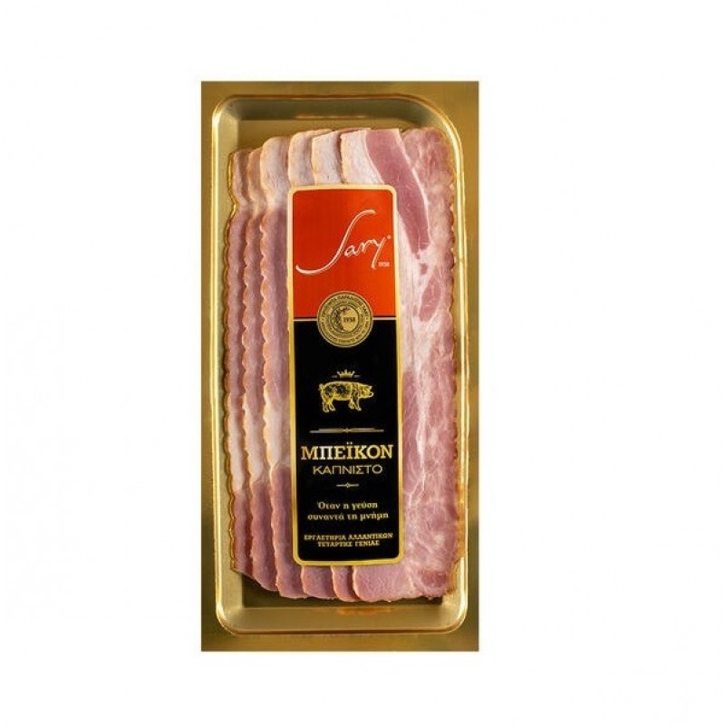Μπέικον καπνιστό σε φέτες Δράμας "Sary" 150gr
