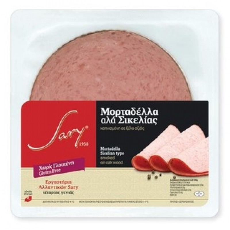 Μορταδέλα καπνιστή Δράμας αλά Σικελία σε φέτες χωρίς γλουτένη "Sary" 150gr