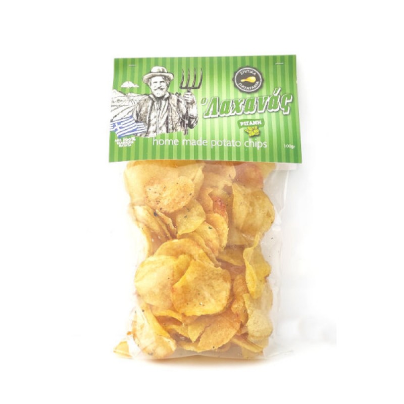 Πατατάκια χειροποίητα με γεύση Ρίγανη "Ο Λαχανάς" 100gr