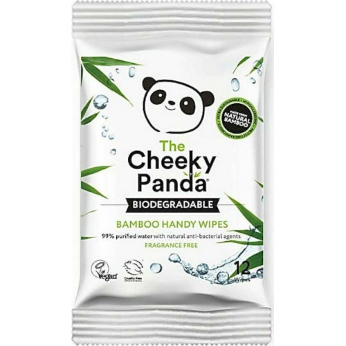 Υγρά Μαντηλάκια μπαμπού (χεριών - προσώπου) vegan "Cheeky Panda" 12τμχ