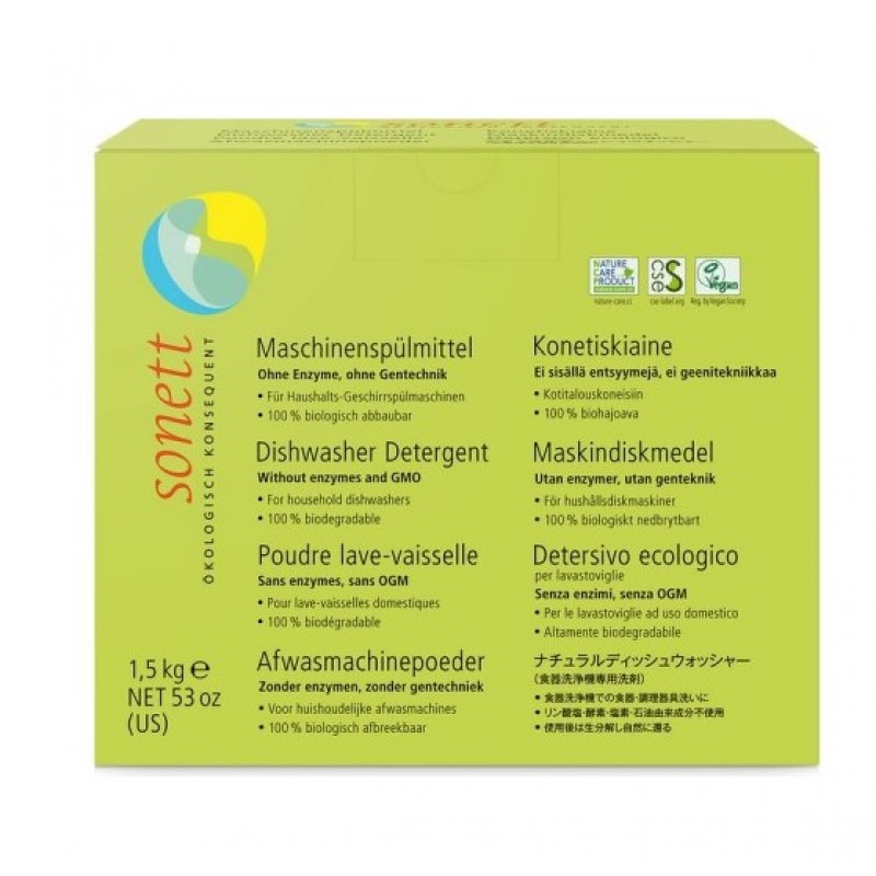 Βιολογική σκόνη πλυντηρίου πιάτων "Sonett" 1,5kg
