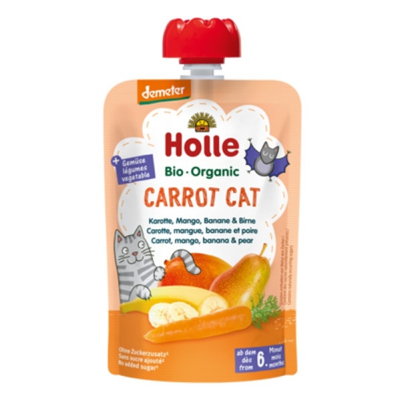 Βιολογικός παιδικός πουρές Καρότο-Μάνγκο-Μπανάνα-Αχλάδι "Holle" 100gr