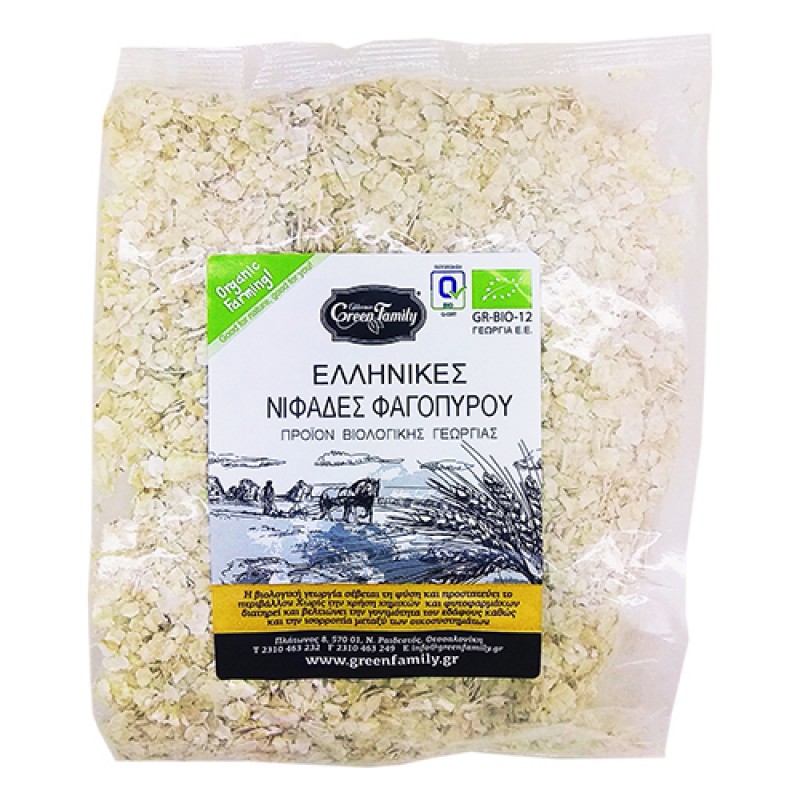 Βιολογικές νιφάδες φαγόπυρου 500gr  Βιολογικές νιφάδες φαγόπυρου 500gr