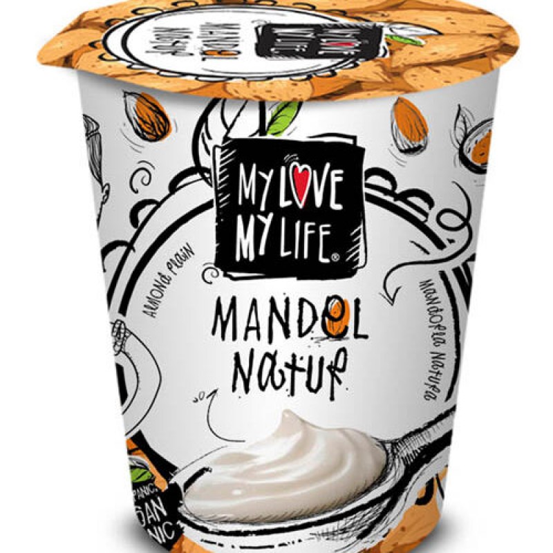 Βιολογικό επιδόρπιο γιαουρτιού αμυγδάλου χωρίς ζάχαρη "My love my life" 400gr