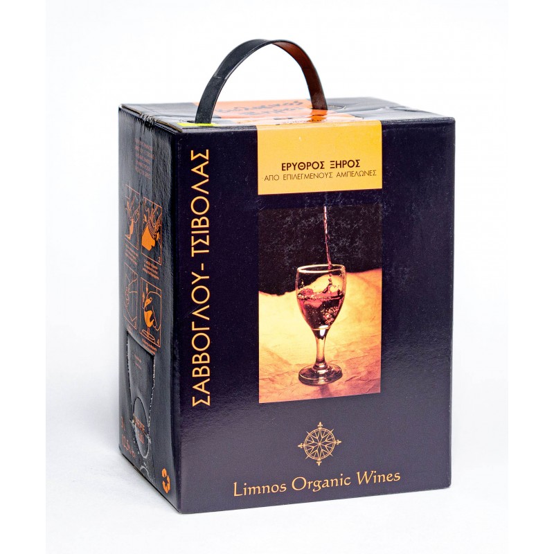 Βιολογικός Οίνος Ερυθρός ξηρός Λήμνου σε ασκό (Φωκιανό-Λημνιό-Cabernet Sauvignon) 3Lt