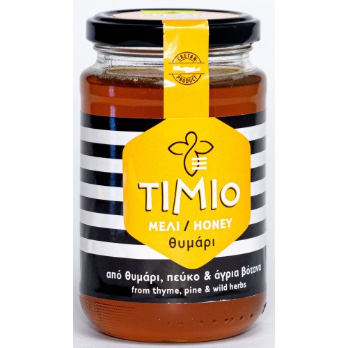 Θυμαρίσιο Μέλι Ρεθύμνου με Πεύκο & άγρια βότανα "Τίμιο" 950gr