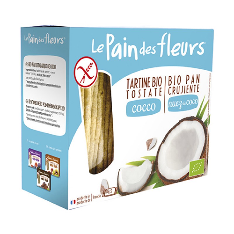 Βιολογικά Κράκερς ρυζιού τραγανά με καρύδα "Le pain des fleurs"  150gr