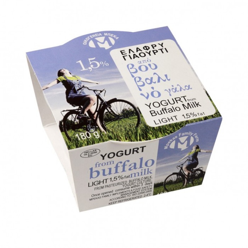 Βουβαλινό Γιαούρτι Ελαφρύ  Οικογένεια Μπέκα 180gr 