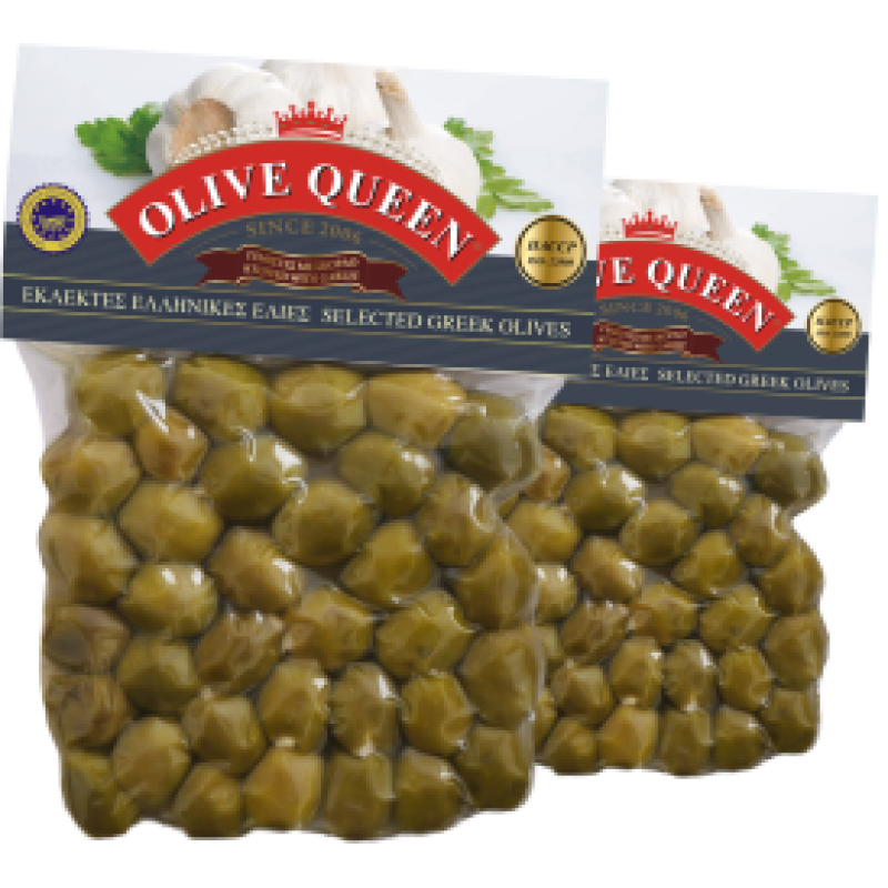 Ελιές πράσινες γεμιστές με σκόρδο Οlive Queen 250gr