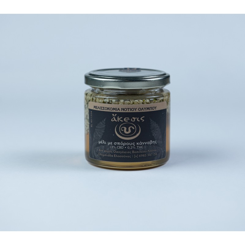 Μέλι με σπόρους κάνναβης ''ἄκεσις'' 250gr