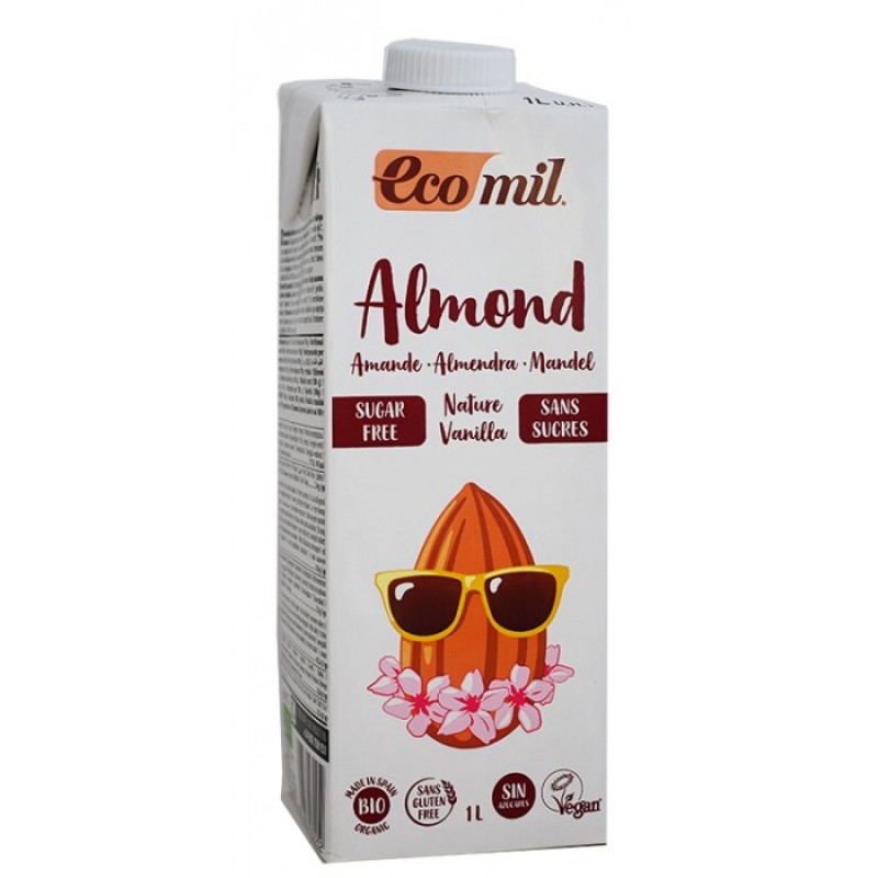 Βιολογικό Ρόφημα Αμυγδάλου χωρίς ζάχαρη ecomil 1Lt