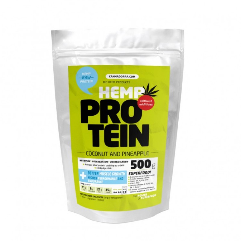 Πρωτεΐνη Κάνναβης με Καρύδα & Ανανά 500gr Cannadorra