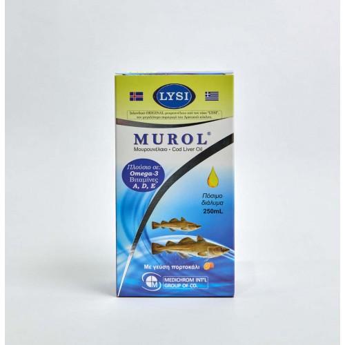 Μουρουνέλαιο υγρό πόσιμο με γεύση πορτοκάλι "Murol" Medichrom 250ml