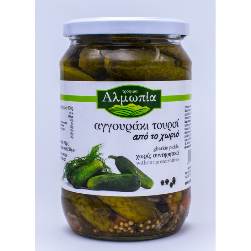 Αγγουράκια τουρσί  ''Αλμωπία'' 690gr