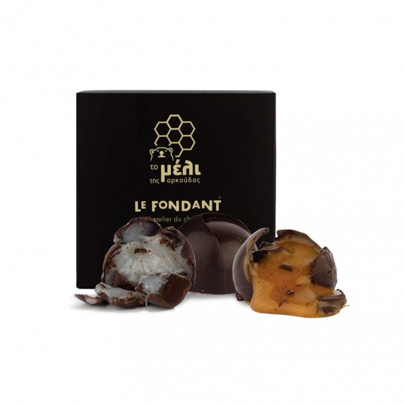 Βιολογικά Σοκολατάκια με μαύρη σοκολάτα και γέμιση φουντουκόμελο 200gr