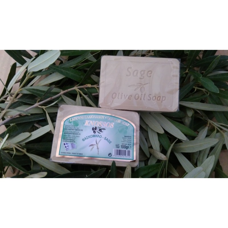 Σαπούνι Ελαιολάδου με άρωμα Φασκόμηλο "ΚΝΩΣΣΟΣ" 100gr