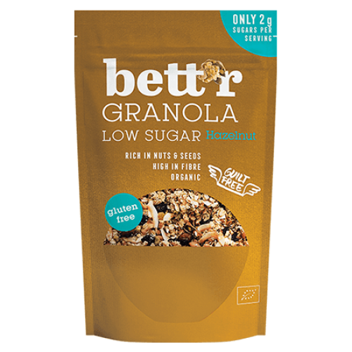 Granola με φουντούκια και χαμηλά ζάχαρα BIO "BETT’R" 300gr