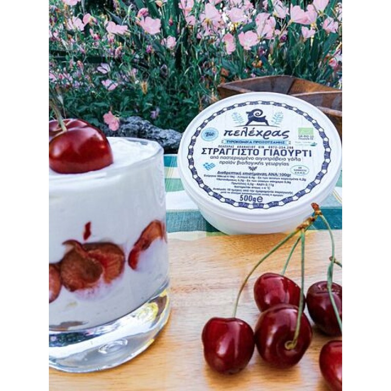 Βιολογικό Στραγγιστό Αιγοπρόβειο Γιαούρτι "πελέχρας" 500gr