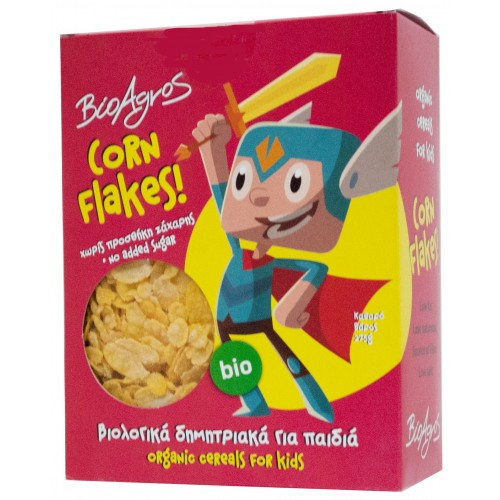 Βιολογικά παιδικά Κορν Φλέικς (Corn flakes) χωρίς ζάχαρη "ΒιοΑγρός" 275gr