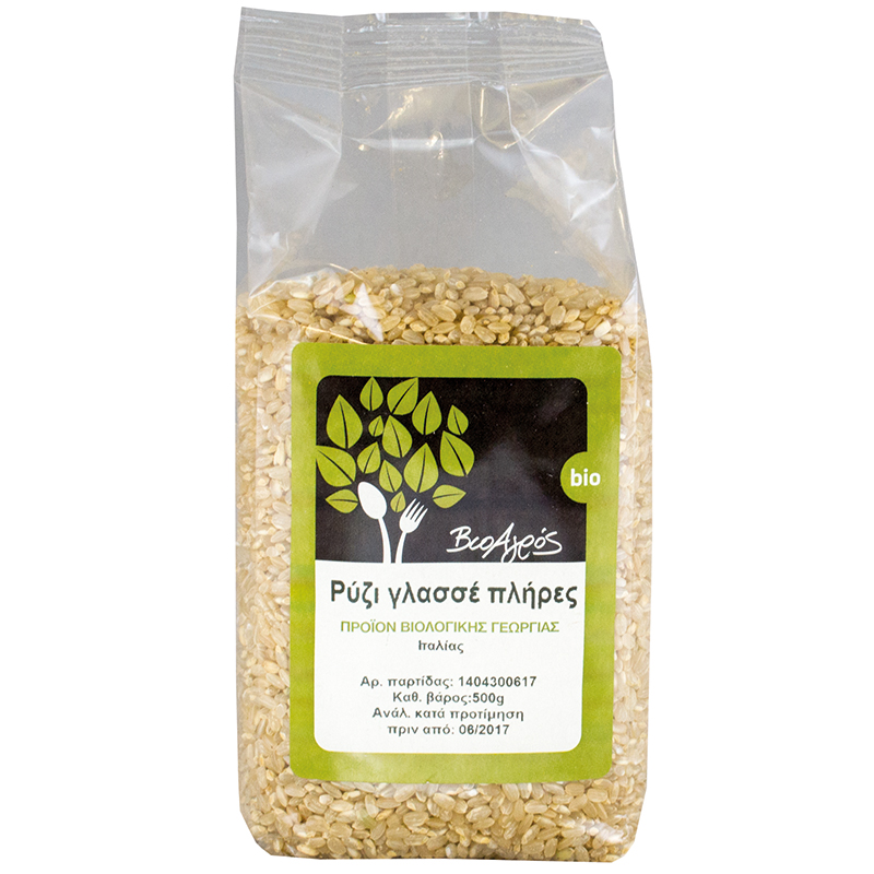 Βιολογικό Ρύζι γλασέ "ΒιοΑγρός" 500gr
