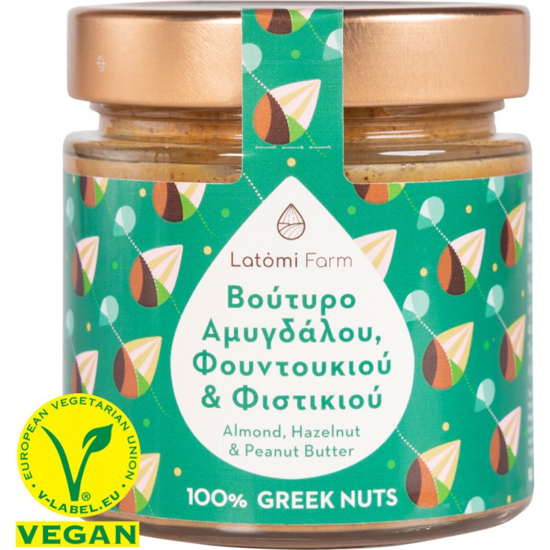 Παραδοσιακό Βούτυρο Αμυγδάλου,Φουντουκιού & Φυστικιού Ελληνικό "Latomi farm" 210gr