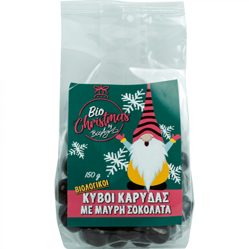 Βιολογικοί Κύβοι Καρύδας με επικάλυψη βιολογικής μαύρης σοκολάτας "ΒιοΑγρός" 150gr 