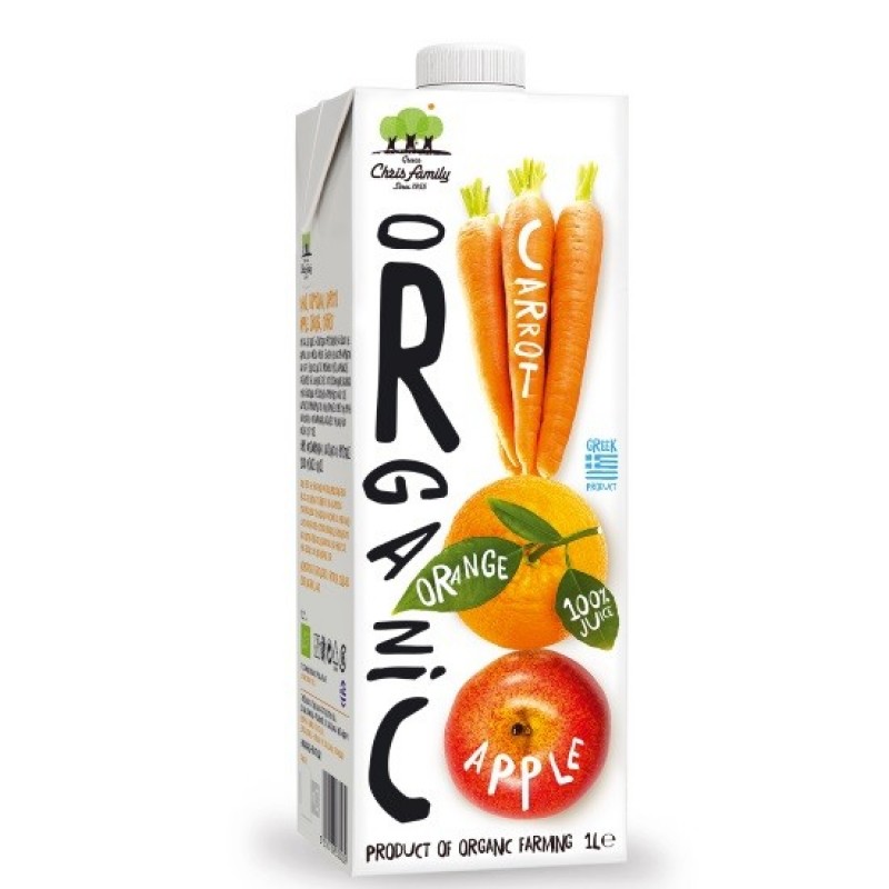 Βιολογικός χυμός κοκτέιλ 3 φρούτων χωρίς ζάχαρη 1L ''Χριστοδούλου''