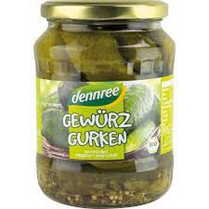 Βιολογικά αγγουράκια τουρσί 670gr dennree