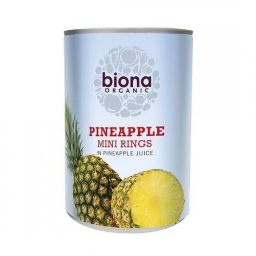 Βιολογικές ροδέλες ανανά κονσέρβα χωρίς ζάχαρη 400gr