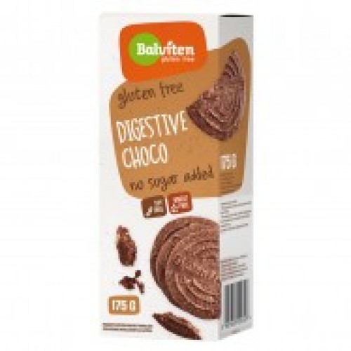 Βιολογικά Μπισκότα Digestive σοκολάτας χωρίς γλουτένη και χωρίς ζάχαρη 175gr Balviten